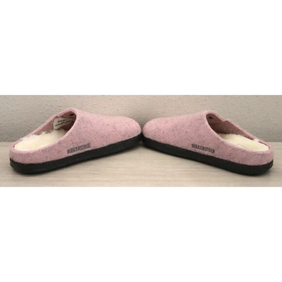 Birkenstock Kids Girls Sz 9 Soft Pink Zermatt Rivet Shearling/Wool Clog Slippers - Picture 12 of 16